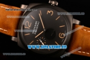 Panerai Radiomir 1940 3 Days Paneristi Forever PAM 532 Swiss ETA 6497 Manual Winding Carbon Fiber Case with Stick/Arabic Numeral Markers and Brown Leather Strap (ZF)