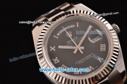Rolex Day-Date II Swiss ETA 2836 Automatic Steel Case with Silver Markers and Black Dial