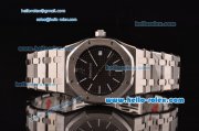 Audemars Piguet Royal Oak Swiss ETA 2836 Automatic Steel Case with Stick Markers Black Dial and Stainless Steel Strap