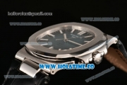 Patek Philippe Nautilus Miyota 9015 Automatic Steel Case with White Stick Markers and Blue Dial (BP)