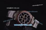 Rolex Daytona Pro-Hunter Swiss Valjoux 7750 Automatic PVD Case/Strap with Black Dial