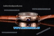 Cartier Rotonde de Cartier Astrotourbillon Asia 2813 Automatic Rose Gold Case with Silver Dial Roman Numeral Markers and Brown Leather Strap