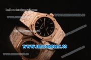 Audemars Piguet Royal Oak Clone Calibre AP 3120 Automatic Full Rose Gold with Black Dial and Stick Markers (EF)