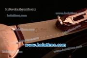 Cartier Ballon Bleu de Cartier Swiss ETA 2892 Automatic Rose Gold Case with Brown Leather Strap and Diamond Dial