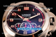 Panerai PAM 626 Firenze 1860 Asia Automatic Steel Case with Black Dial Arabic Numeral Markers and Black Leather Strap