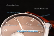 IWC Portuguese Swiss ETA 2836 Automatic Steel Case with Brown Dial and Brown Leather Strap