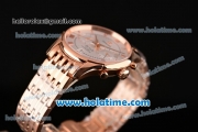 Omega De Ville Co-Axial Chronograph VK Quartz Movement Rose Gold Case and Strap with Silver Dial