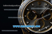 Rolex Daytona Chrono Clone Rolex 4130 Automatic Yellow Gold Case with Grey Dial Ceramic Bezel and Black Rubber Strap (EF)