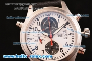 IWC Pilot Top Gun Swiss Valjoux 7750 Automatic Steel Case with White Dial and Black Leather Strap 1:1 Original