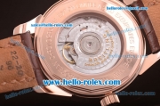 Breitling Transocean Asia 2892 Automatic Rose Gold Case with White Dial and Brown Leather Strap