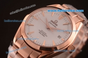 Omega Seamaster Asia 2813 Automatic Full Rose Gold Case with White Dial-ETA Coating