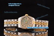 Rolex Datejust Lady 2813 Automatic Two Tone Case with Diamond Markers and Grey Mop Dial ETA Coating