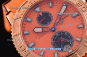 Ulysse Nardin Maxi Marine Diver Asia ST25 Automatic Rose Gold Case with Orange Rubber Strap and Orange Dial