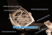 Franck Muller Vanguard Miyota Automatic Copy Tourbillon Rose Gold Case With Skeleton Dial Leather/Rubber Strap