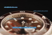 Rolex Submariner Oyster Perpetual Date Swiss ETA 2836 Automatic Movement Steel Case and Strap with Brown Dial and Brown Bezel
