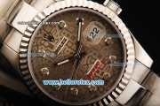 Rolex Datejust Automatic Movement Steel Case with Diamond Markers and Steel Strap