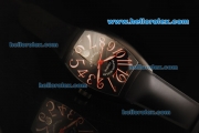 Franck Muller Casablanca Swiss ETA 2824 Automatic Movement PVD Case with Black Dial and Black Rubber Strap