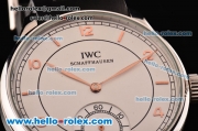 IWC Portuguese Vintage Asia 6497 Manual Winding Steel Case with White Dial and Rose Gold Stick/Arabic Numeral Markers
