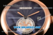 Cartier Rotonde De Miyota Quartz Two Tone Case with Blue Dial and Rose Gold/Steel Bracelet