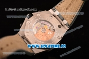 Audemars Piguet Royal Oak Offshore Doha Limited Edition Clone AP Calibre 3126 Automatic Steel Case with Black PVD Bezel and White Arabic Numeral Markers - Grey Leather Strap (J12)