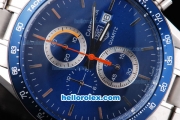 Tag Heuer Carrera Working Chronograph Stainless Steel Case with Blue Dial and SSband-Same Structure As 7750-High Quality