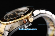 Rolex Submariner Automatic Movement with Black Dial and Bezel-Two Tone Strap