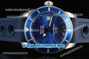 Breitling SuperOcean Heritage Swiss ETA 2836 Automatic Movement Steel Blue Dial and Stick Markers Rubber Strap (JF)