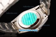 Rolex Datejust Oyster Perpetual Chronometer Automatic ETA Coating Case with Stick Markers and SS Strap