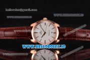 Omega De Ville Tresor Master Co-Axial Swiss ETA 2824 Automatic Rose Gold Case with Brown Leather Strap and White Dial