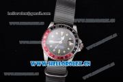 Rolex GMT-Master Asia 2813 Automatic Steel Case with Black Dial Grey Nylon Strap and Yellow Markers