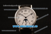 Breguet Classique Miyota 9015 Automatic Steel Case with White Dial Black Leather Strap and Arabic Numeral Markers
