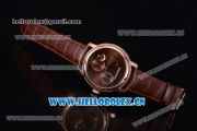 Audemars Piguet Jules Audemars Dual Time Asia ST25 Automatic Rose Gold Case Brown Dial Stick Markers and Brown Leather Strap