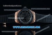 Hublot Big Bang King Power Foudroyante Chrono Swiss Valjoux 7750 Automatic Rose Gold Case with Black Dial PVD Bezel and Black Rubber Strap