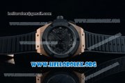Hublot Big Bang King Power Foudroyante Chrono Swiss Valjoux 7750 Automatic Rose Gold Case with Black Dial PVD Bezel and Black Rubber Strap