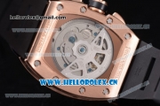 Richard Mille RM011-FM Asia ST25 Automatic Rose Gold Case with Skeleton Dial Arabic Numeral Markers and Black Rubber Strap Rose Gold Inner Bezel