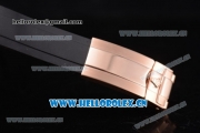 Rolex Yacht-Master 40 Miyota 8215 Automatic Rose Gold Case with Black Dial and Dot Markers Black Rubber Strap