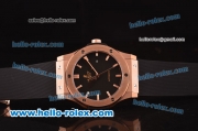 Hublot Classic Fusion Asia 2813 Automatic Rose Gold Case with Black Dial and Black Rubber Strap