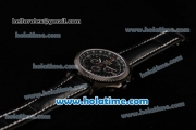 Breitling Bentley Barnato Chrono Swiss Valjoux 7750-SHG Automatic PVD Case with Stick Markers Black Leather Bracelet and Black Dial
