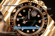 Rolex GMT-Master II Clone Rolex 3135 Automatic Yellow Gold Case With Ceramic Bezel Black Dial 116718 BK (BP)