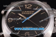 Panerai PAM 524 Luminor 1950 Chrono Flyback Clone P.9000 Automatic Steel Case with Black Dial and Yellow Stick/Arabic Numeral Markers - 1:1 Original (KW)