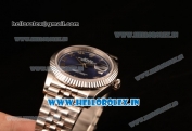 Rolex Datejust 37mm Swiss ETA 2836 Automatic Steel Case with Jubilee Steel Bezel Blue Dial Diamonds Steel Bracelet