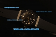 Hublot Classic Fusion Swiss ETA 2824 Automatic PVD Case with Black Grid Dial and Black Rubber Strap - 1:1 Original