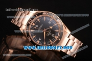 Omega Seamaster 300 Master Co-Axial Clone Omega 8500 Automatic Full Rose Gold with Black Dial and Stick Markers