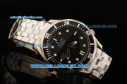 Omega Seamaster Automatic Movment Steel Case with Black Dial and Stainless Steel Strap 43mm