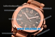 Patek Philippe Aquanaut Miyota 9015 Automatic Full Rose Gold with Black Dial and Arabic Numeral Markers (BP)