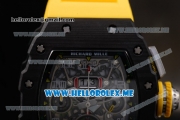 Richard Mille RM 11-03 Swiss Valjoux 7750 Automatic PVD Case with Skeleton Dial and Yellow Rubber Strap Arabic Numeral Markers