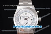 Rolex Pre-Daytona Chrono Miyota OS20 Quartz Stainless Steel Case/Bracelet with White Dial and Stick Markers