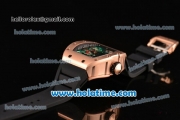 Richard Mille Tourbillon RM 057 Dragon Swiss ETA 2824 Automatic Rose Gold Case with Black Rubber Strap and Green Dragon Dial