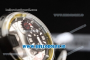 HYT H1 Clone HTY Cal.101 Manual Winding PVD Case with White Dial Arabic Numeral Markers and Rubber Strap