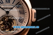 Cartier Cle de Cartier Swiss Tourbillon Manual Winding Rose Gold Case with White Dial and Brown Leather Strap